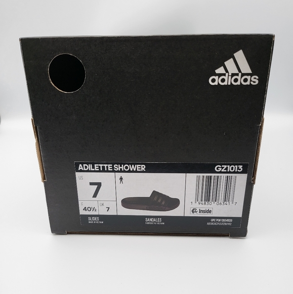 NEW Men's Adidas Shower Slides in Triple Black - Picture 9 of 11